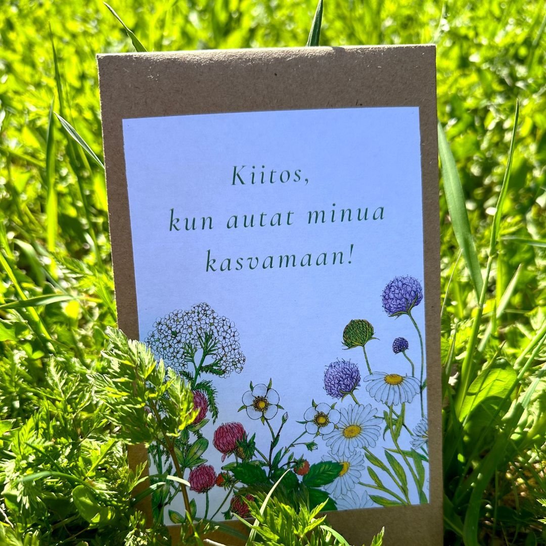Kukkasiemenpussi "Kiitos, kun autat minua kasvamaan!"