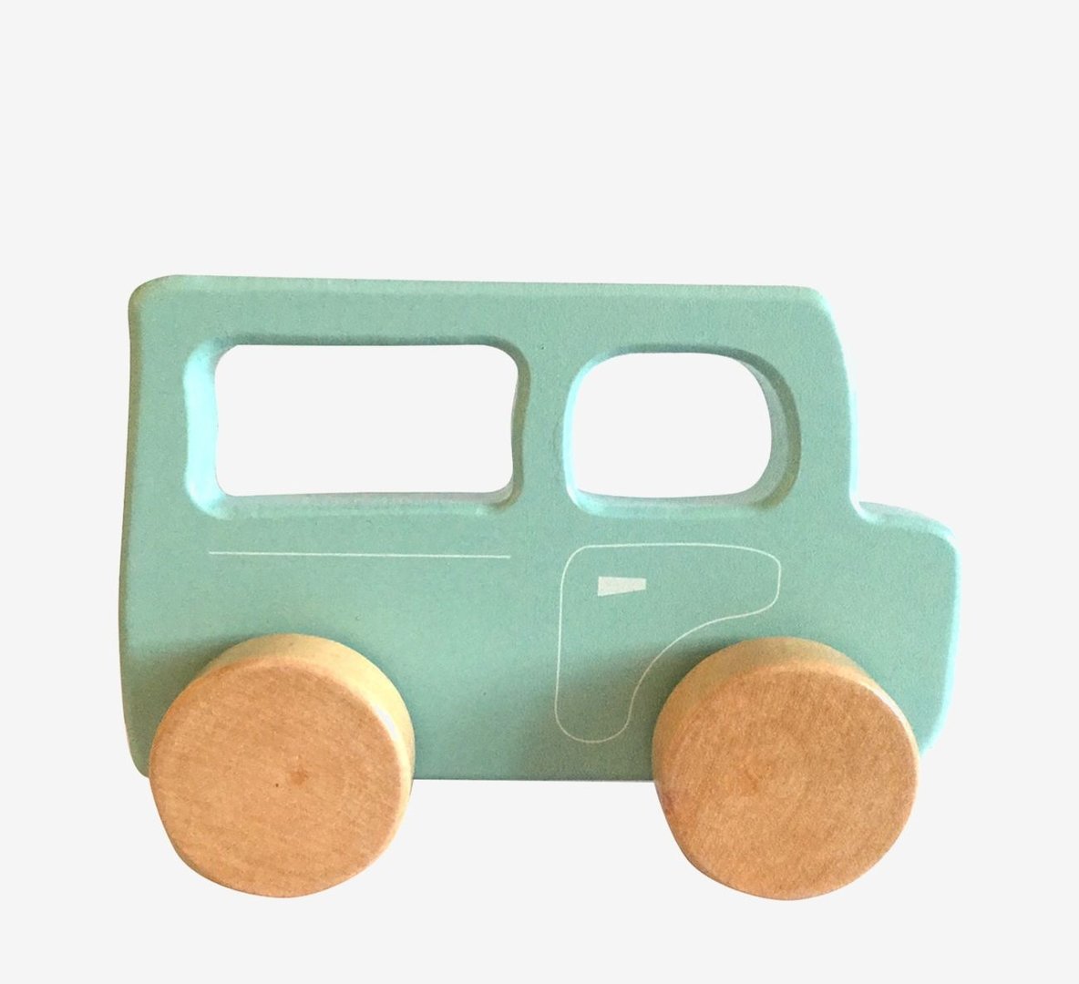 Työntölelu, vaaleansininen auto